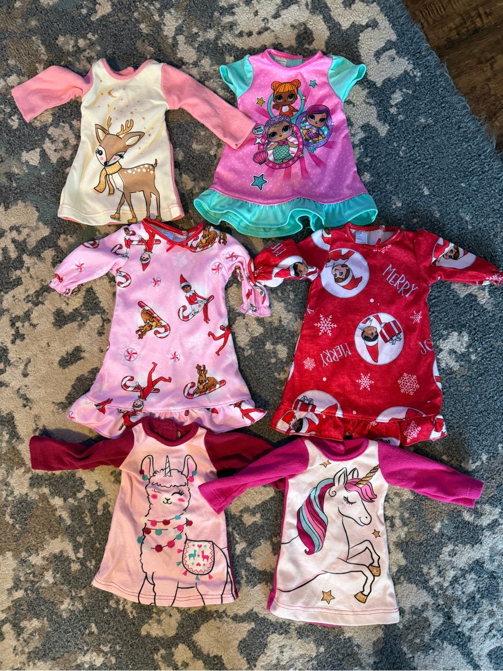 Bundle of Six 18” Doll Nightgowns